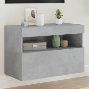 TV Wall Cabinet Concrete Gray Engineered Wood Medium