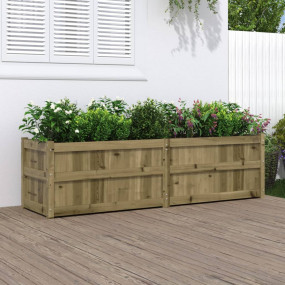 Garden Planter Natural Pine Treated Pine Wood 70.9 x 19...