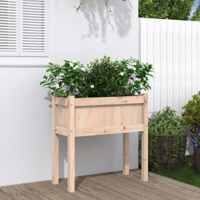 Garden Planter Natural Pine Solid Pine Wood Medium Gard...