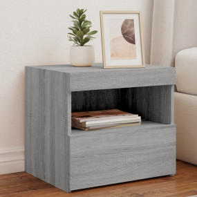 Bedside Cabinet Set of 2 Grey Sonoma Engineered wood Me...