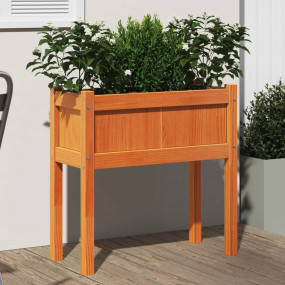 Garden Planter Wax brown Solid pine wood 27.6 x 12.2 x ...