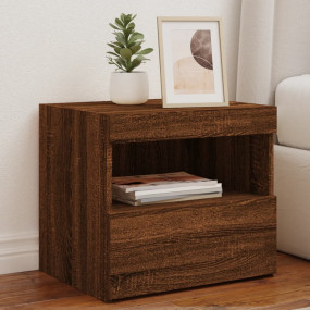 Bedside Cabinet Brown oak Engineered wood Medium Bedsid...