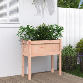 Garden Planter Natural wood Solid Douglas wood 27.6x12....