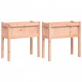 Garden Planter Set of 2 Natural wood Solid Douglas Fir ...