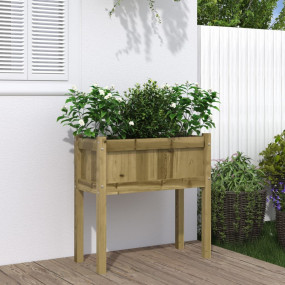 Garden Planter Natural Wood Solid pine wood Medium