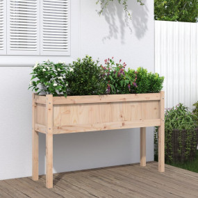 Garden Planter Natural Wood Solid Pine Wood Large