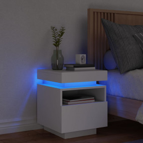 Bedside Cabinet White Engineered wood Compact Bedside C...