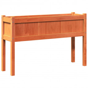 Garden Planter Wax Brown Solid Pine Wood Medium