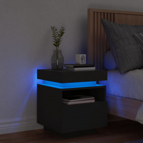 Bedside Cabinet Black Engineered wood Medium Storage