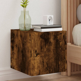 TV Wall Cabinet Set of 2 Smoked oak Engineered wood Med...
