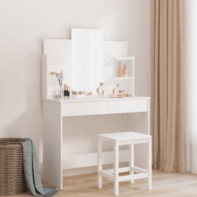 Dressing Table White Engineered wood, Glass 37.8 x 15.4...