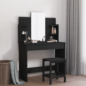 Dressing Table Black Engineered wood, Glass 37.8x15.4x5...