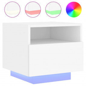 Bedside Cabinet Cool White Engineered Wood Compact