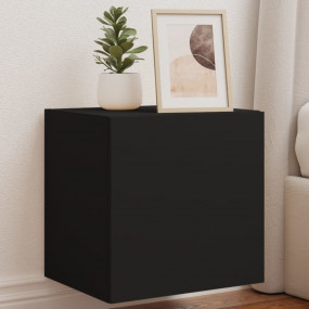 TV Wall Cabinet Set of 2 Black Engineered wood Medium