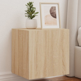 TV Wall Cabinet Set of 2 Sonoma oak Engineered wood Med...