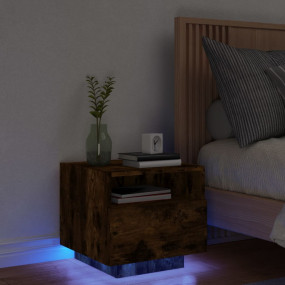 Bedside Cabinet Smoked oak Engineered wood 15.7 x 15.4 ...