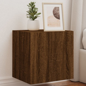 TV Wall Cabinet Brown Oak Engineered Wood TV Wall Cabin...