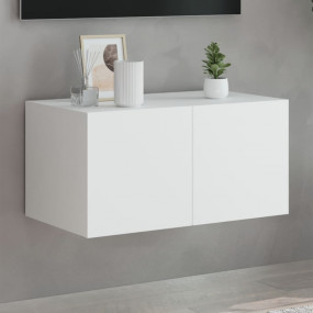 TV Wall Cabinet White Engineered Wood Standard TV Wall ...
