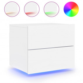Wall-mounted Bedside Cabinet White Engineered wood Medi...