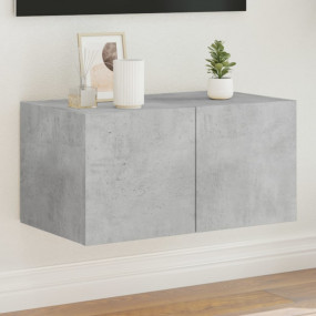 TV Wall Cabinet Concrete grey Engineered wood TV Wall C...