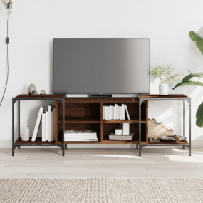 TV Cabinet Brown Oak Engineered Wood Large Adjustable F...