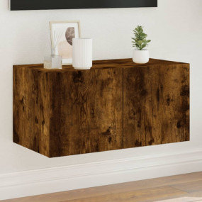 TV Wall Cabinet Smoked Oak Engineered Wood Small TV Wal...