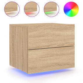 Wall-mounted Bedside Cabinet Sonoma oak Engineered wood...
