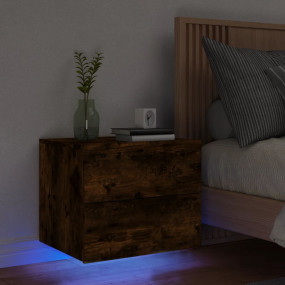 Wall-mounted Bedside Cabinet Smoked oak Engineered wood...