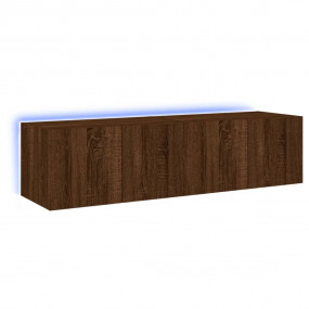 TV Wall Cabinet Set of 2 Brown Oak Engineered wood 47.2...