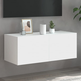 TV Wall Cabinet White Engineered wood Small TV Wall Cab...