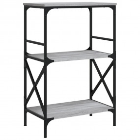 Bookcase Gray Sonoma Engineered wood, metal 3-Tier