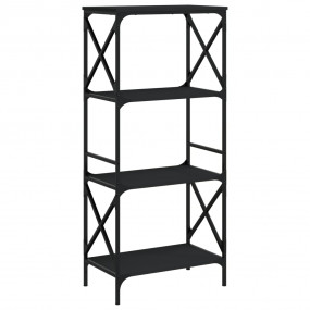Bookcase Black Engineered wood, metal 23.2x13.8x52.0 in