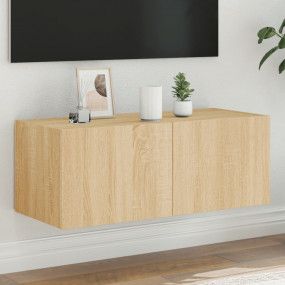 TV Wall Cabinet Sonoma Oak Engineered wood 31.5 x 13.8 ...