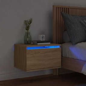 Wall-mounted Bedside Cabinet Sonoma Oak Engineered wood...