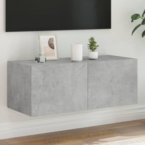 TV Wall Cabinet Concrete Grey Engineered wood Medium