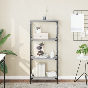 Bookcase Grey Sonoma Engineered wood and metal 4-Tier