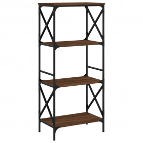 Bookcase Brown oak Engineered wood and metal Medium