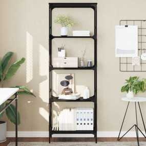 Bookcase Black Engineered wood, metal Large Adjustable ...