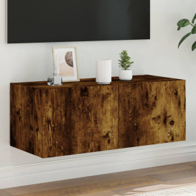 TV Wall Cabinet Smoked Oak Engineered wood