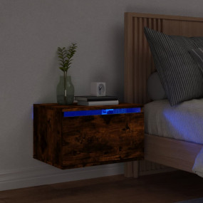Wall-mounted Bedside Cabinet Smoked Oak Engineered Wood...