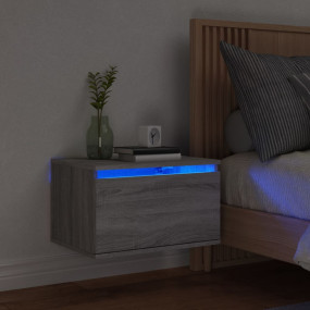 Wall-mounted Bedside Cabinet Grey Sonoma Engineered woo...
