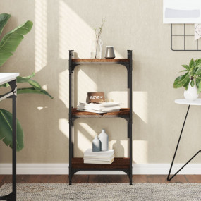 Bookcase Brown oak Engineered wood, metal Medium Adjust...