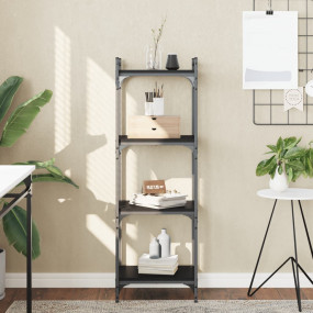 Bookcase Black Engineered wood and metal Medium Bookcas...