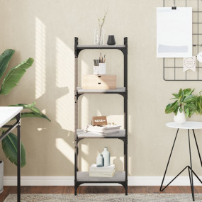 Bookcase Grey Sonoma Engineered wood, Metal Tall Adjust...