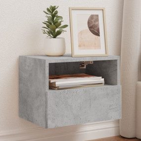 TV Wall Cabinet Set of 2 Concrete Grey Engineered Wood ...
