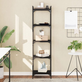 Bookcase Black Engineered wood and metal Medium Bookcas...