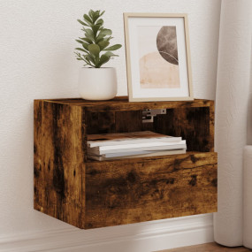 TV Wall Cabinet Set of 2 Smoked oak Engineered wood Med...