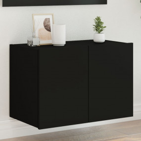 TV Wall Cabinet Black Engineered wood Medium TV Wall Ca...