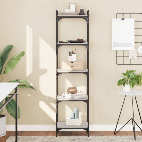 Bookcase Grey sonoma Engineered wood, metal Tall Adjust...
