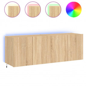 TV Wall Cabinet Set of 2 Sonoma oak Engineered wood Med...